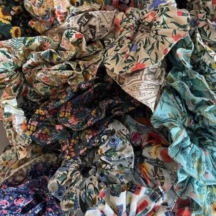 Bundle of 10 - Rifle Paper Fabric Co. - Handmade Scrunchies for wholesale by Lem&Lollipops Supply Co. LLC