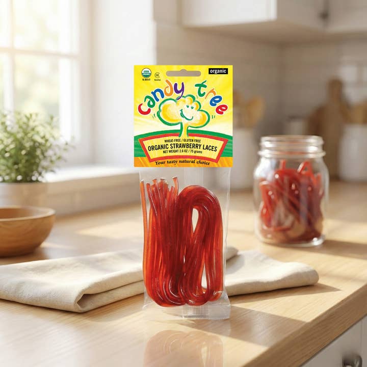 Organic Strawberry Laces - 75g Pack for wholesale by Candy Tree