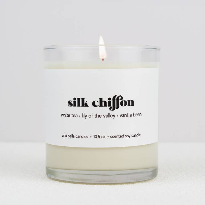 Bougie soja en mousseline de soie pour la vente par Aria Bella Candles