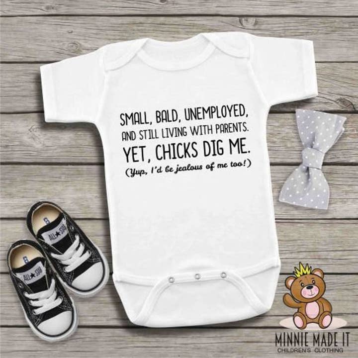 Sjov Baby Boy Gerber Onesie® - Lille, Skaldet, Arbejdsløs for engroshandel hos Minnie Made It