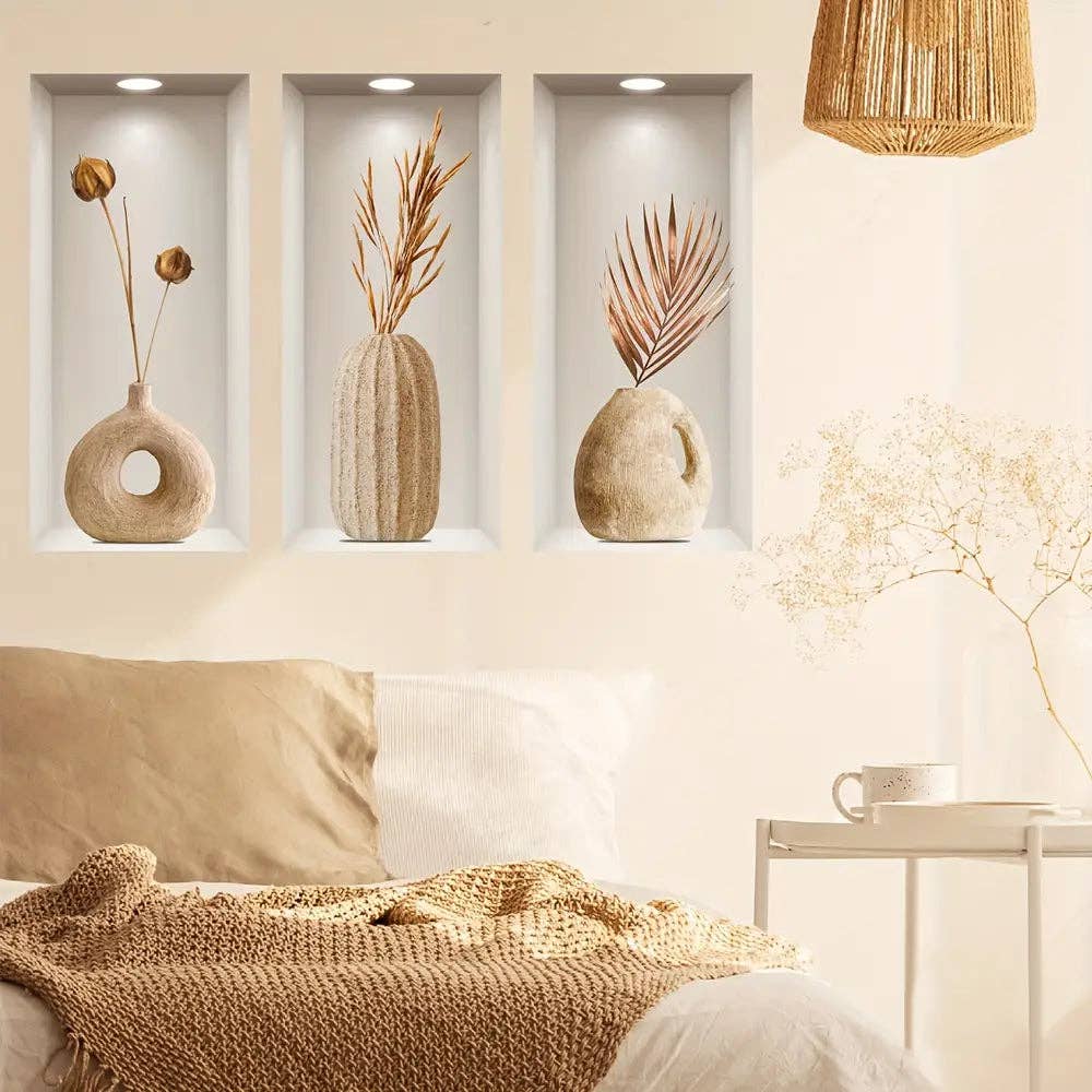 Huis Van Merken – wholesale Wall Accent – Three-dimensional 3D Effect Art Triptych Wall Sticker3