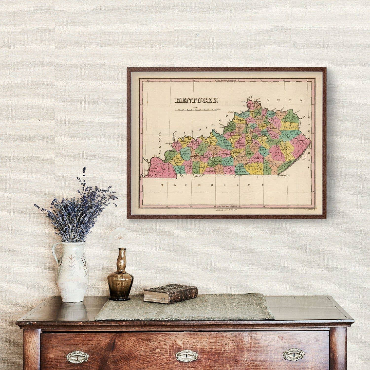 Ted's Vintage Art - Wholesale Map - Vintage Map of Kentucky 18241