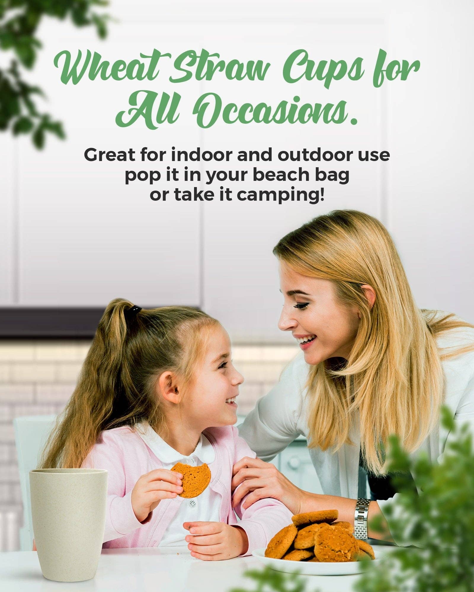 Greendish - Vente Verre/tasse - Ensembles de gobelets à boire en paille de blé écologique légers9