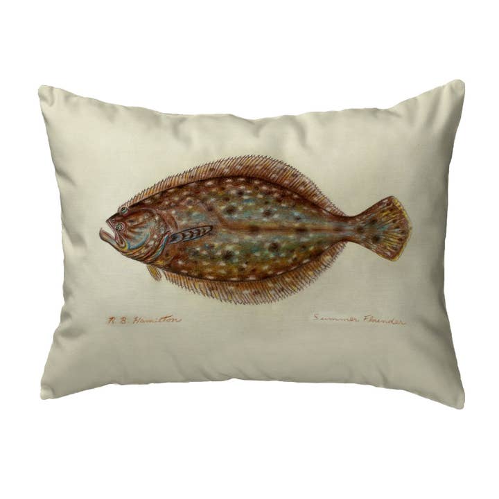 Flounder Pillow for wholesale by Betsy Drake Interiors