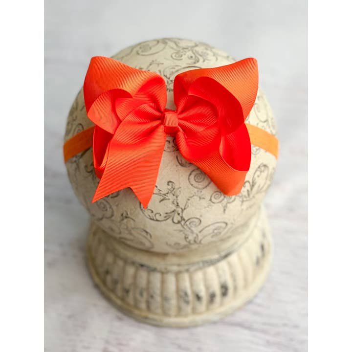 The Hair Bow Company - Wholesale Hair Bow - Kids - Classic Grosgrain Hair Bow - Satin Headband - 4.5"