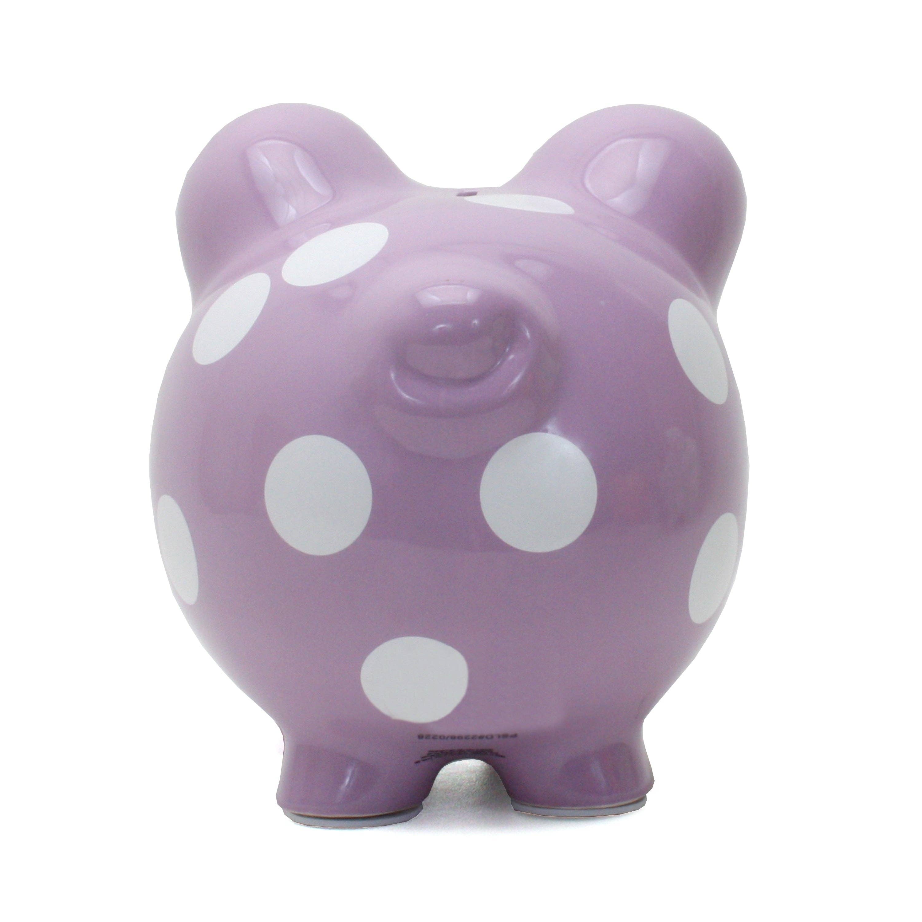 Child To Cherish® - Wholesale Money/Piggy Bank - Kids & Baby - Purple Polka Dot Piggy Bank1
