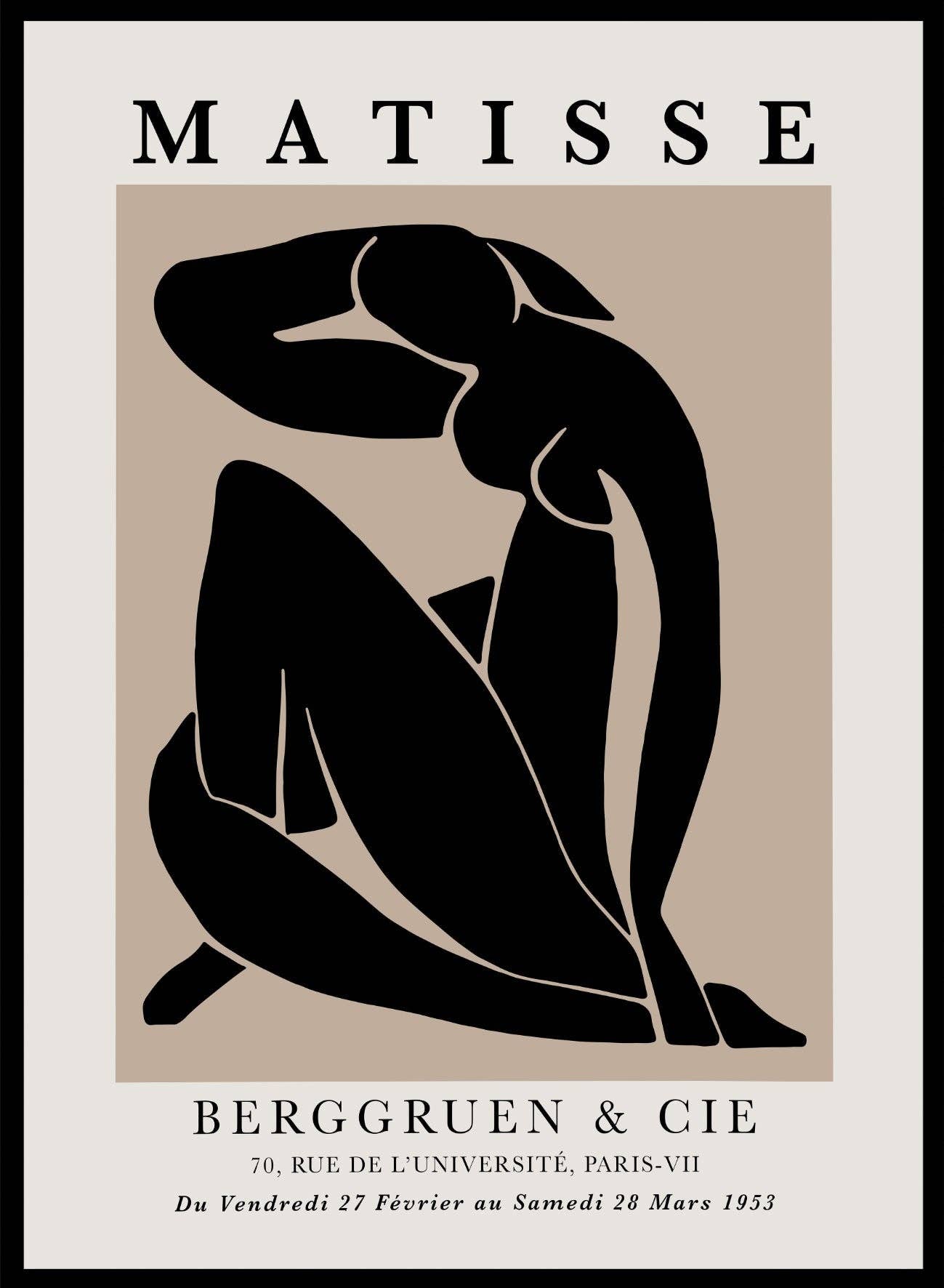 Rock Paper Scissors Wall Art - Wholesale Poster - Henri Matisse Exhibition Poster, Featuring Blue Nude II (reimagined in black)2