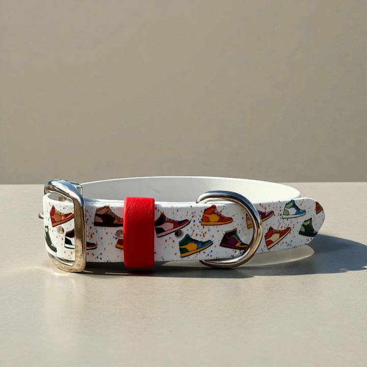 Sneakers Printed Biothane Collar for wholesale by Barking Fancy