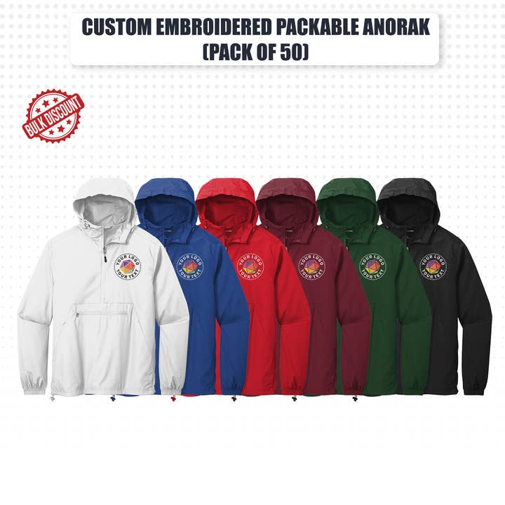 Custom Embroidered Anorak – Your Logo Included (Pack of 50) for wholesale by TSS Printing