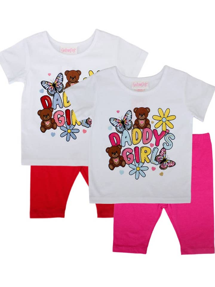 FLICKOR ROSA Daddy's Girl Skärmtopp med Biker Leggingset - 2209502 för wholesale av Hemworld