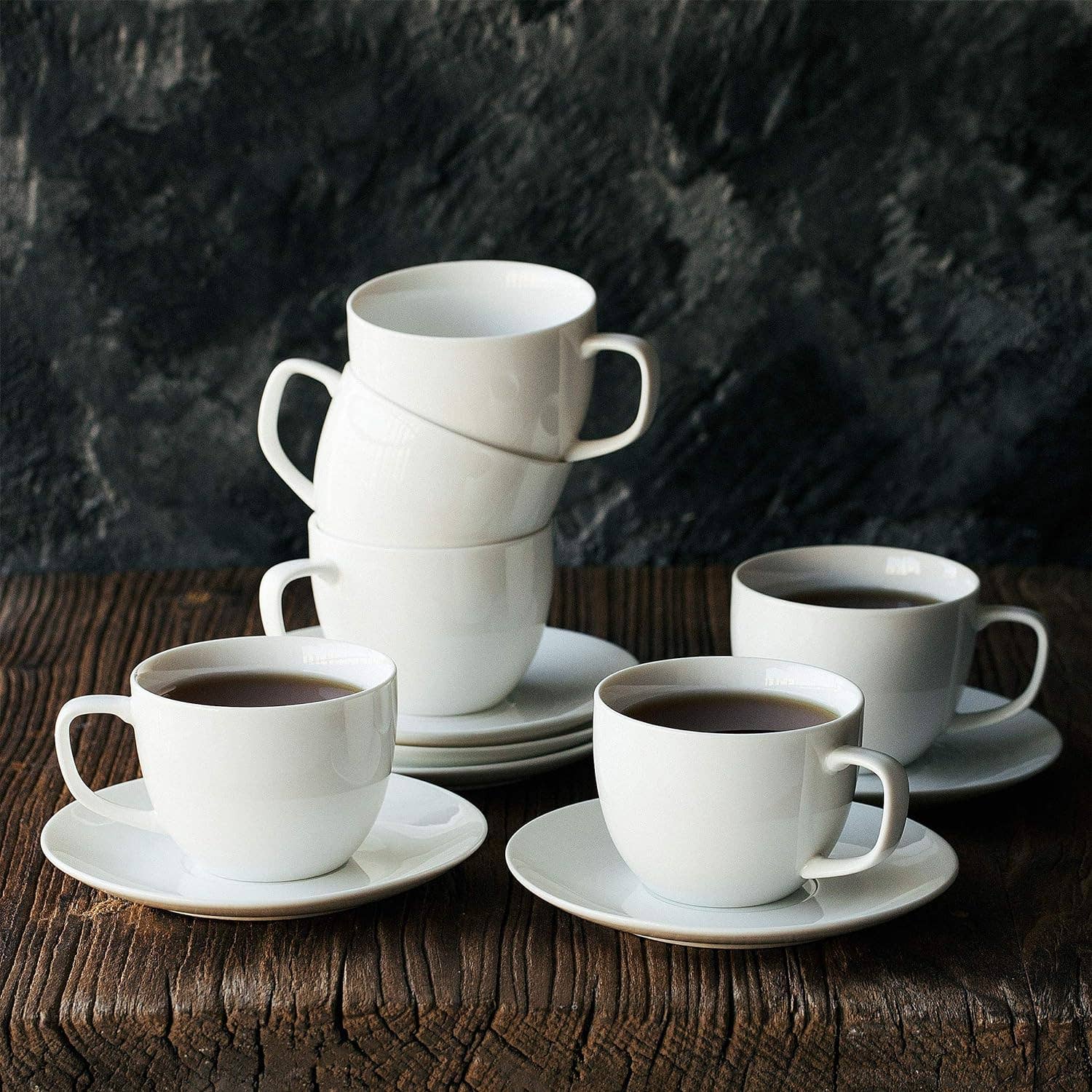 Brew To A Tea - Wholesale Theeservies - BTaT Elegante Witte Theekopjes Set van 6 - 6oz Porselein8