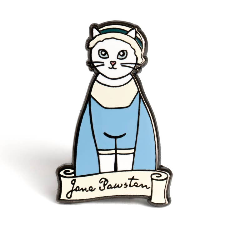 Jane Pawsten Enamel Pin for wholesale by Bona Fide Bookworm