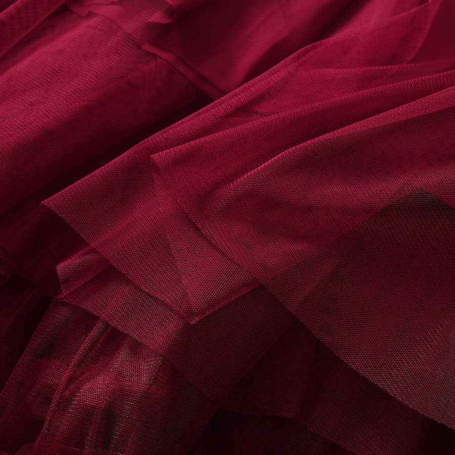 Productseeker – Großhandel Rock – Damen – SK038 Eleganter Netzrock mit Rüschensaum - Elastischer Bund10