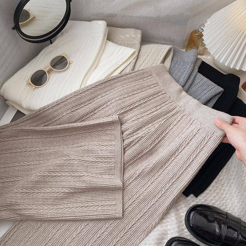 Marayn - Wholesale Pants - Women's - Soft Knit WideLeg Pants Korean Style Autumn Comfort3