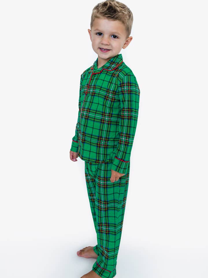SoftSnooze™ Boys Green Nicholas Plaid Long Sleeve Button Up Pajama Set
for wholesale on Faire1