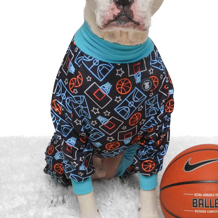 Full Court Fetch Pit bull Pajamas for wholesale by Pittie Clothing Co.