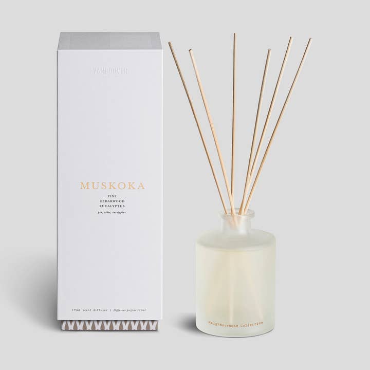 Muskoka Reed Diffuser for wholesale by Vancouver Candle Co.