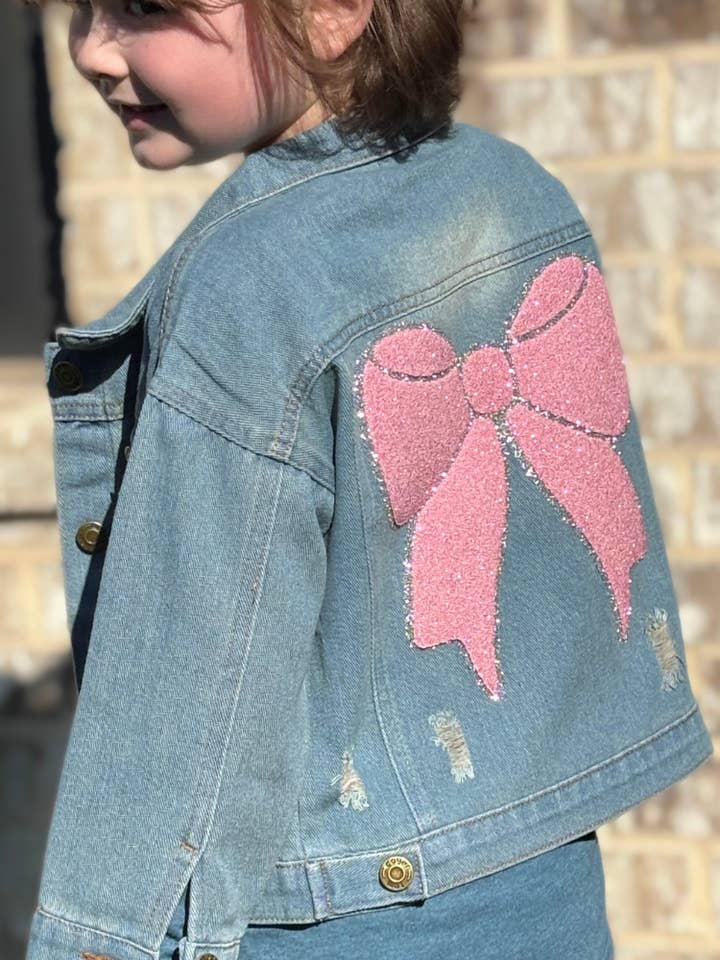 Page and Riggs Designs, LLC - Wholesale Denim Jacket - Kids - Toddler & Infant Denim Jacket with Bow Detail5