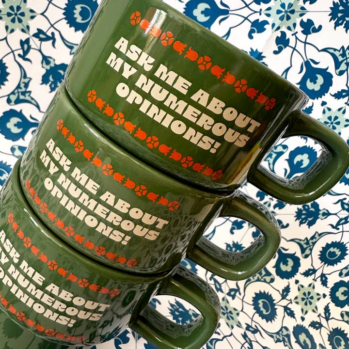MBMB - Wholesale Coffee Mug - Ask me About my Numerous Opinions- Stackable Ceramic Mug