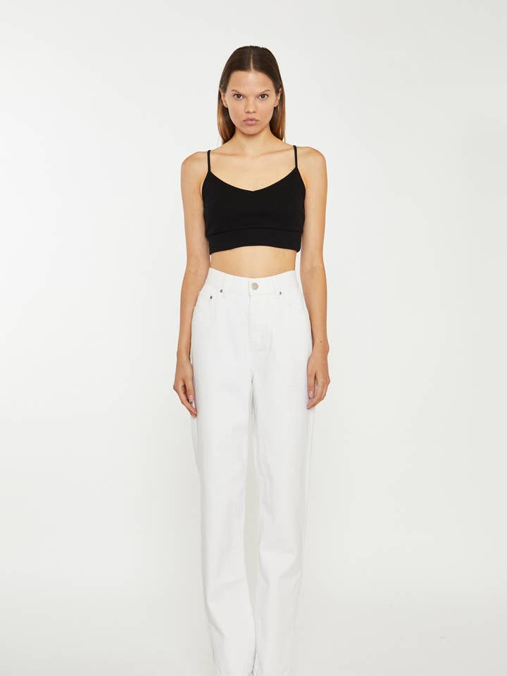 Hög midja Jean med sidosplit för wholesale av Glamorous (EU)