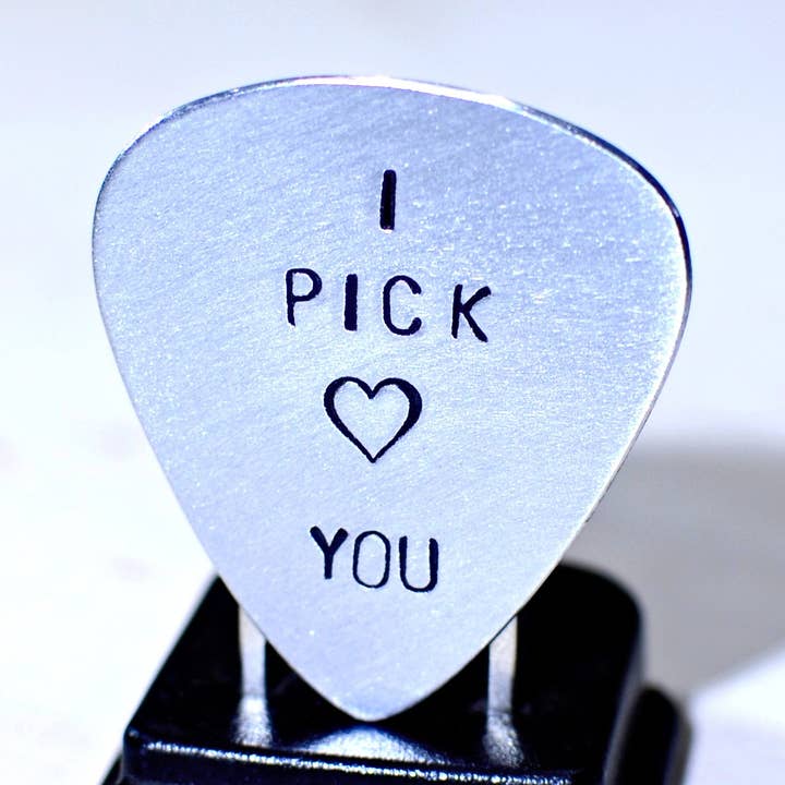 Guitar Pick Aluminum I Pick You with Love for wholesale by NiciArt LLC