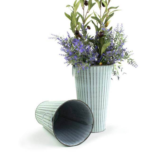 Buhi Imports - Vente Seau - Seau français de 6,5 pouces - bleu/gris et bronze