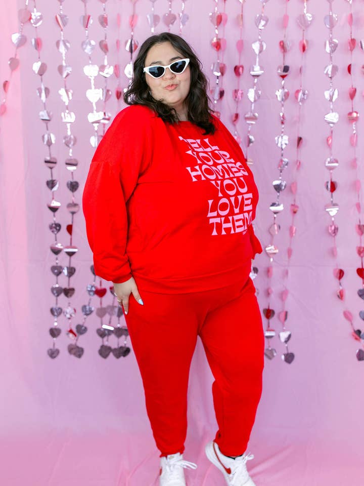 Taby Originals – Engroshandel Loungesæt - Dame – TABY ORIGINAL DESIGN: Fortæl dine venner, at du elsker dem i RØD*** PUFF*** & ULTRA SOFT***17