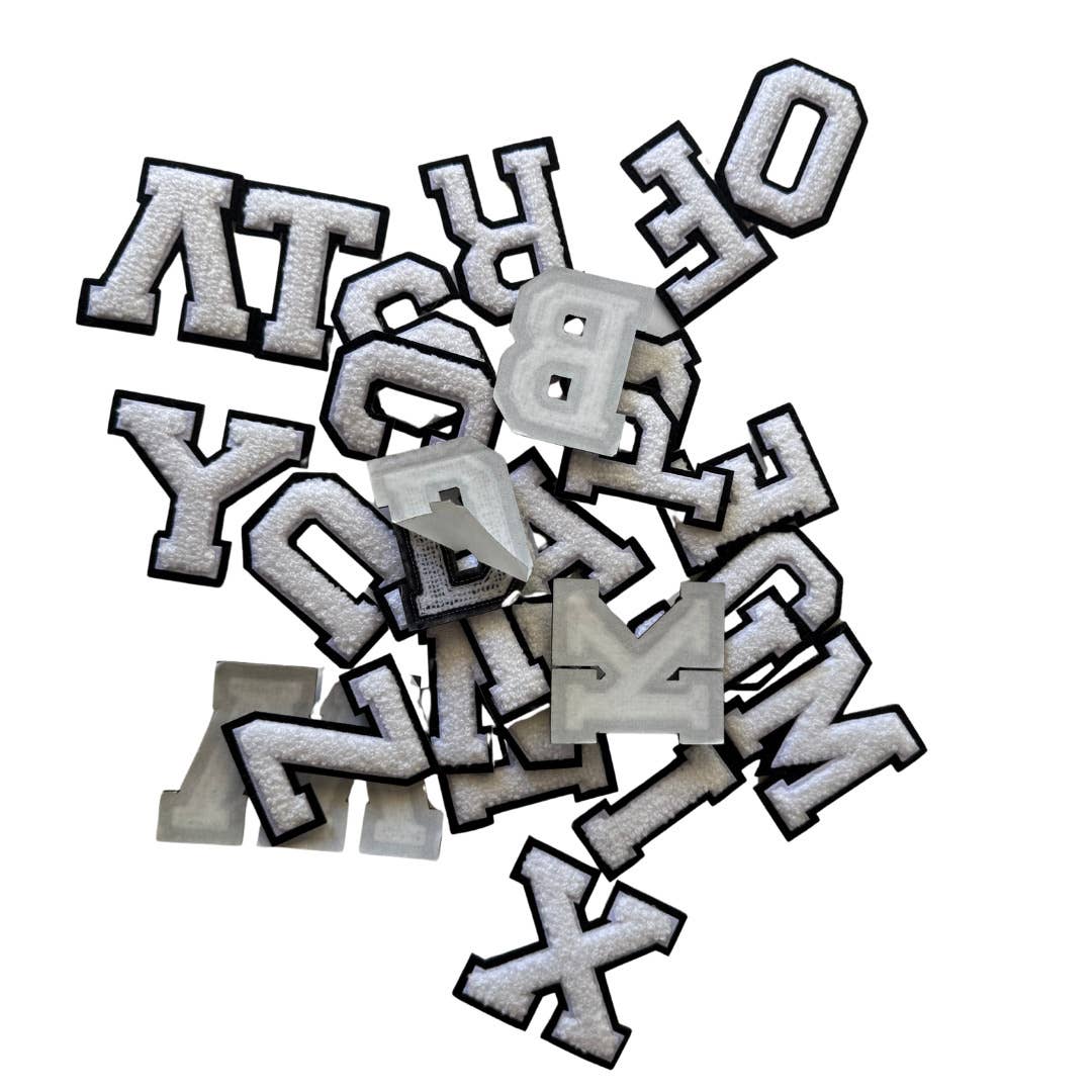 Patch Points - Wholesale Patch - White & Black  Varsity Letter  Sticker & Iron On3
