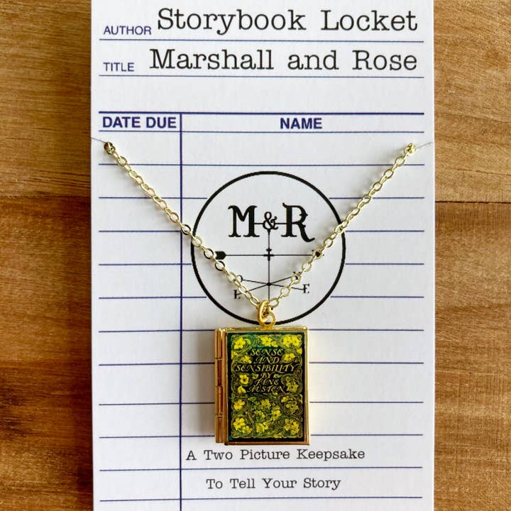Book Locket Sense and Sensibility - Deep Green Floral for wholesale by Marshall and Rose