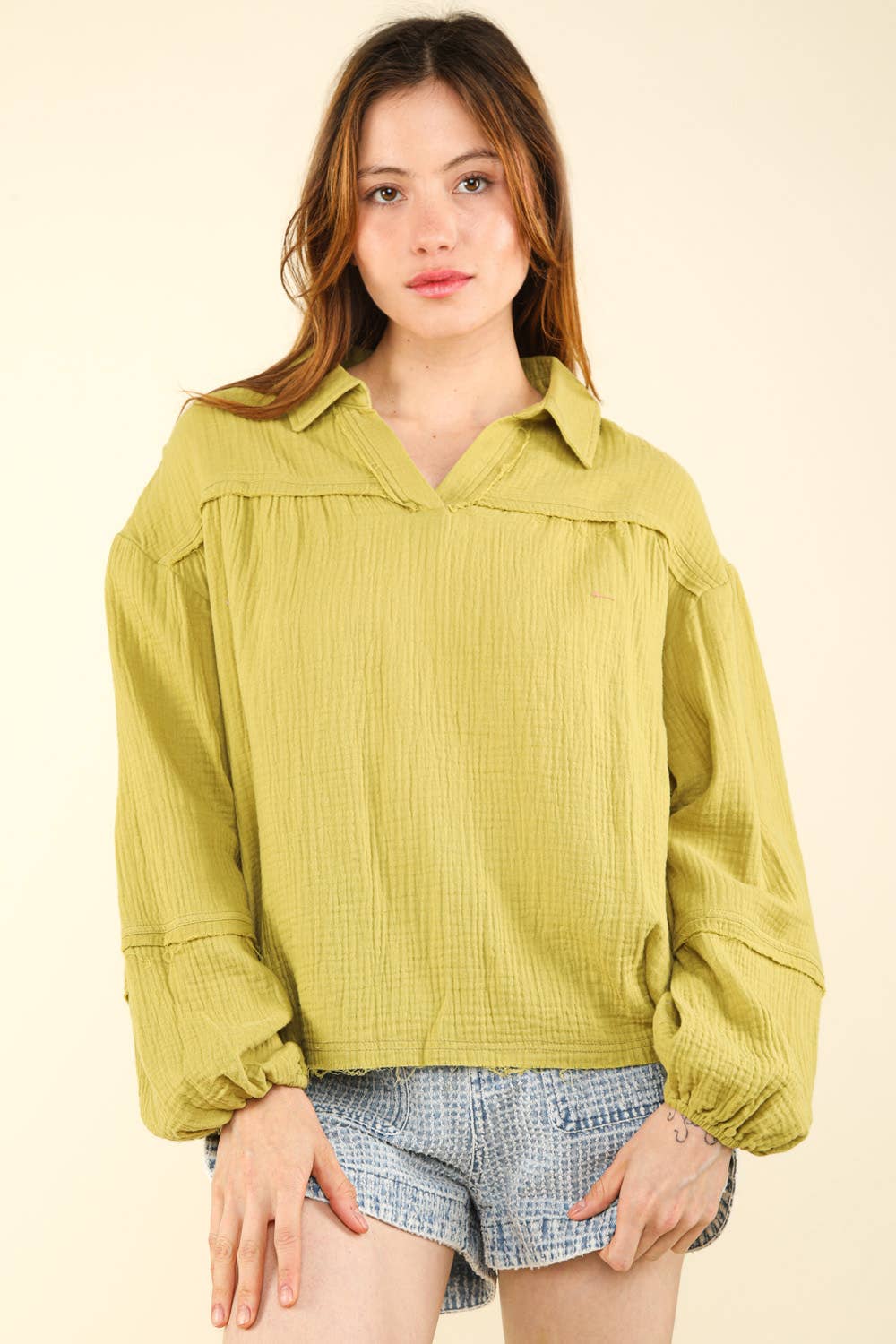 VERY J – Blusa - Mulher por atacado – NT11416 - Camisola de tecido de algodão de grandes dimensões6