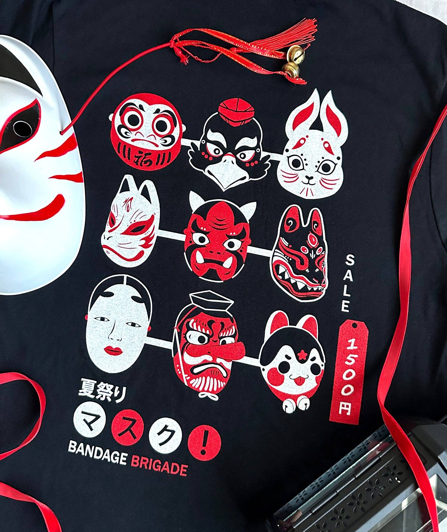 Bandage Brigade - Wholesale Screen Printed T-Shirt - Unisex - Matsuri Masks Tee3