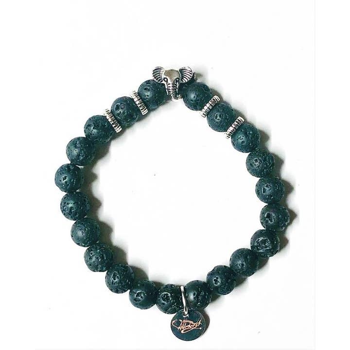 Silver Elephant 8mm Bead Bracelet for wholesale by Wilderbeest LLC