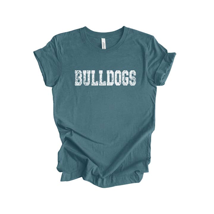 Fan Gear Central - Wholesale Screen Printed T-Shirt - Women's - Bulldogs School Mascot Graphic T-Shirt3