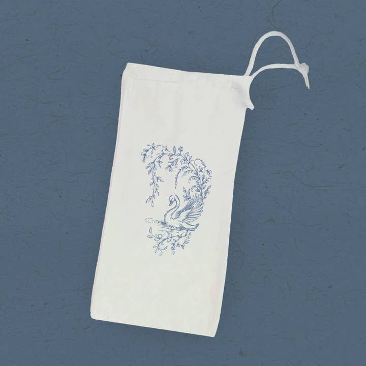 Sac à vin en toile de cygne - Printemps pour la vente par Boheme Bliss