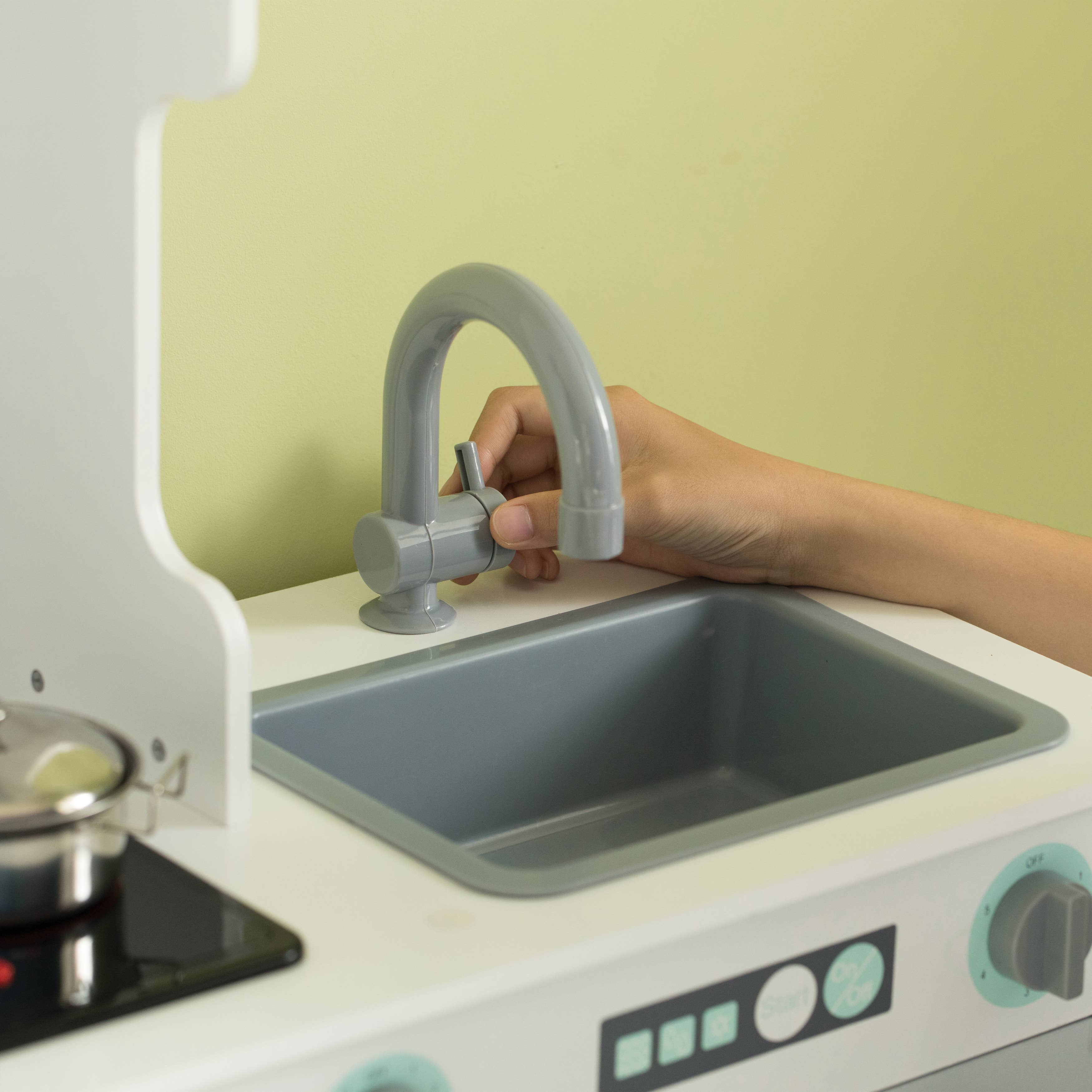 Quickway Imports - Wholesale Toy Set - Kids - Wooden Play Kitchen Toy, Light on Microwave, Cabinet, Washer11