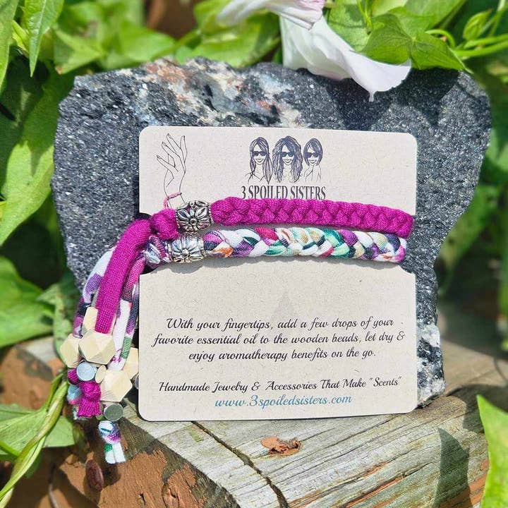 3 Spoiled Sisters - Wholesale Aromatherapy Bracelet - Aromatherapy fabric Bracelet sets (variety pack of 10)
