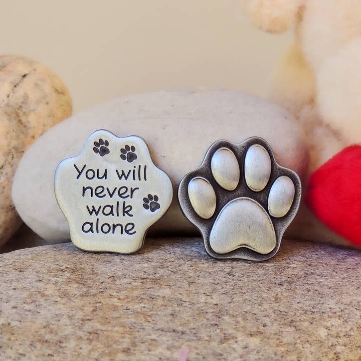 Abbey & CA Gift - Wholesale Keepsake Coin/Token - Paw Print Pocket Tokens