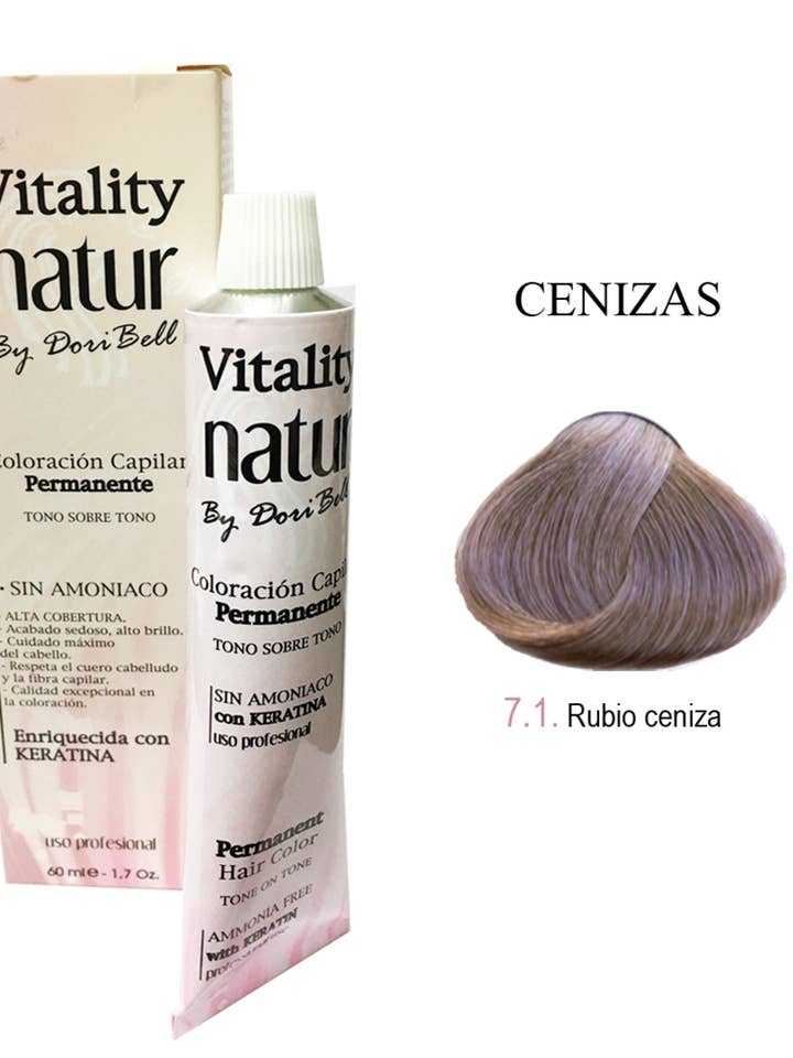 VITALITY NATUR cream coloring without ammonia ref. 7.1 for wholesale by sesioMWorld - M·O·I Professional