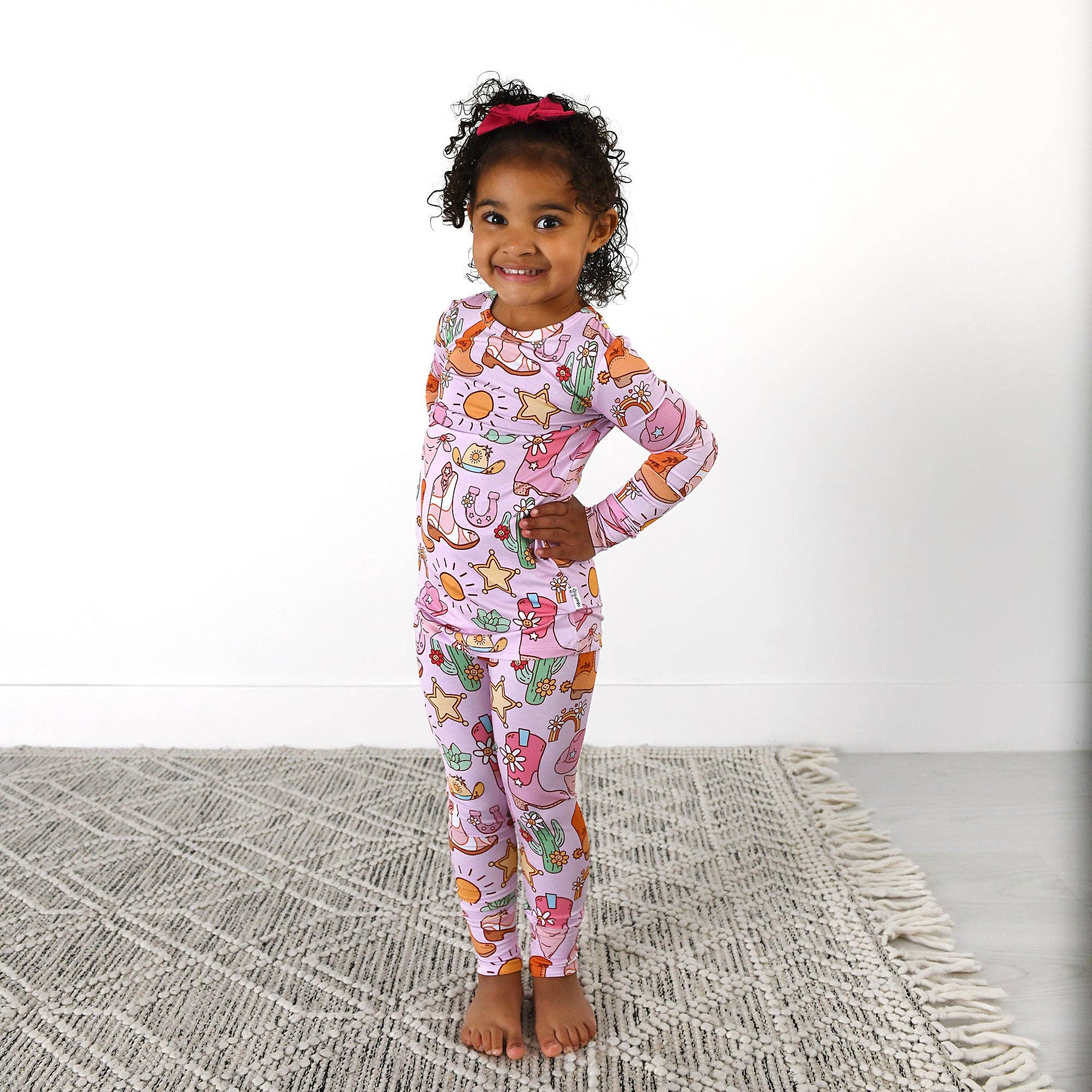 Gigi and Max - Wholesale Sleepwear Set - Kids - Lainey TWO PIECE - NO BUTTON Bamboo Western Toddler Outfit4