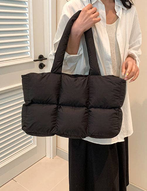 Sweetkama - Wholesale Tote Bag - Women's - Ladies Puff Solid Color Padded Cloud Tote Bag SKAB413416