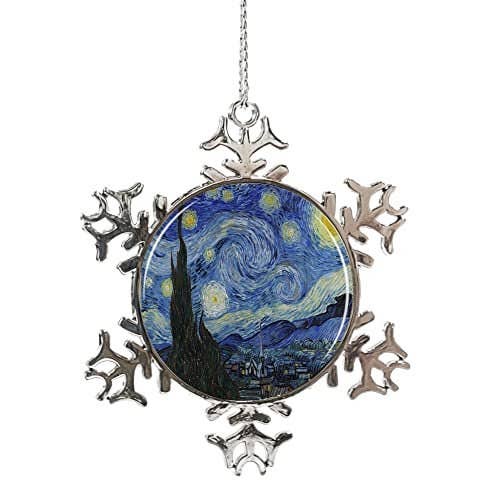 Silver Snowflake Starry Night Ornament for wholesale by City Souvenirs