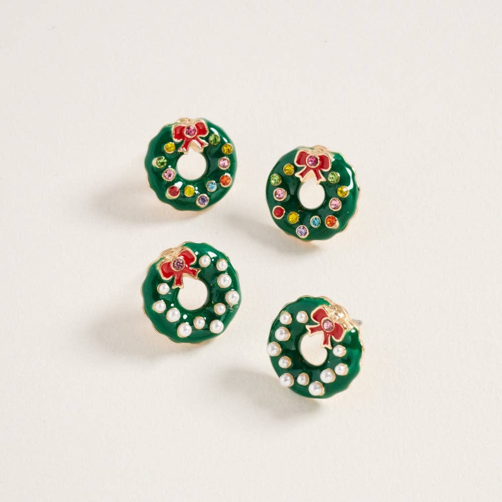 Verita Lane – Engroshandel Ørestikkere – Julekrans Rhinestone Perle Ørestikker