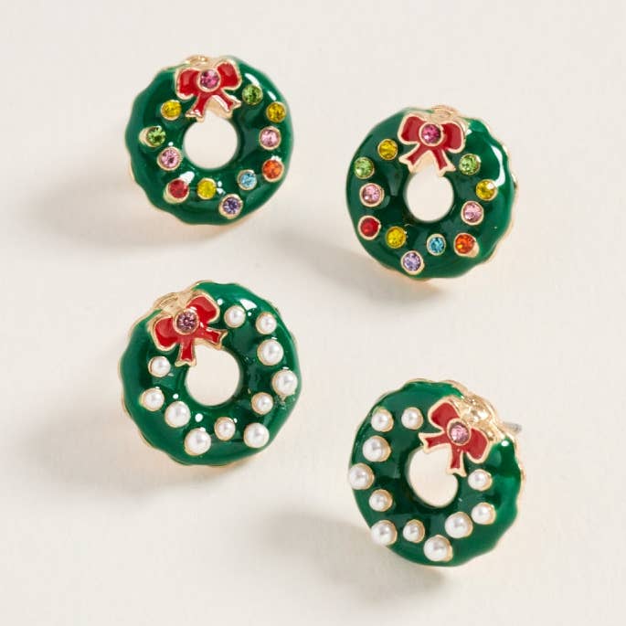 Verita Lane – Engroshandel Ørestikkere – Julekrans Rhinestone Perle Ørestikker0