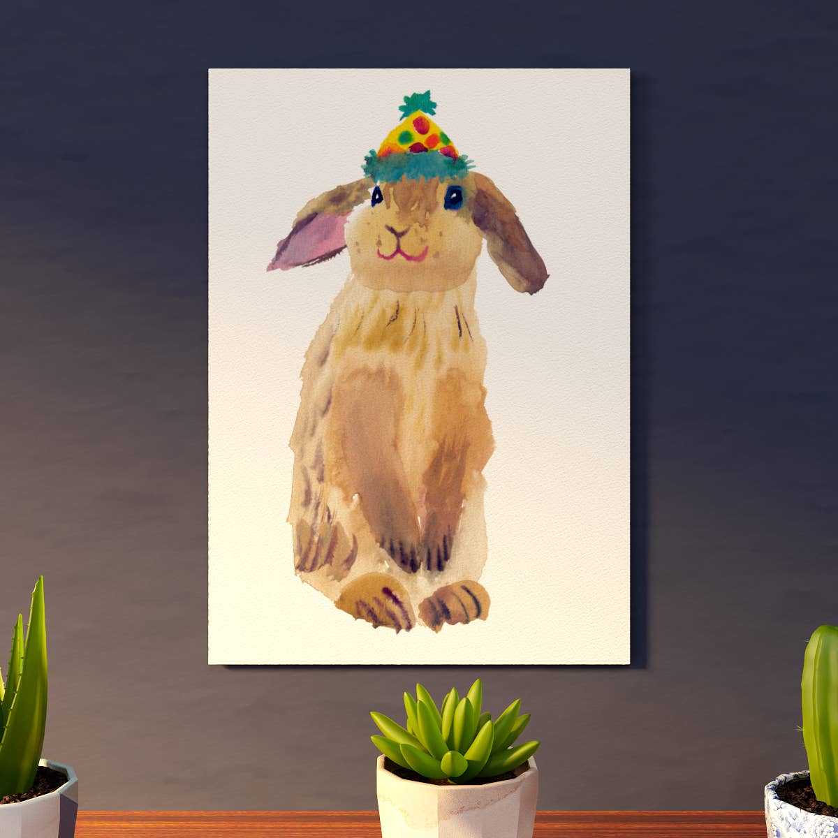 Rosie Webb illustrations - Wholesale Art Print - Party rabbit Giclee Print2