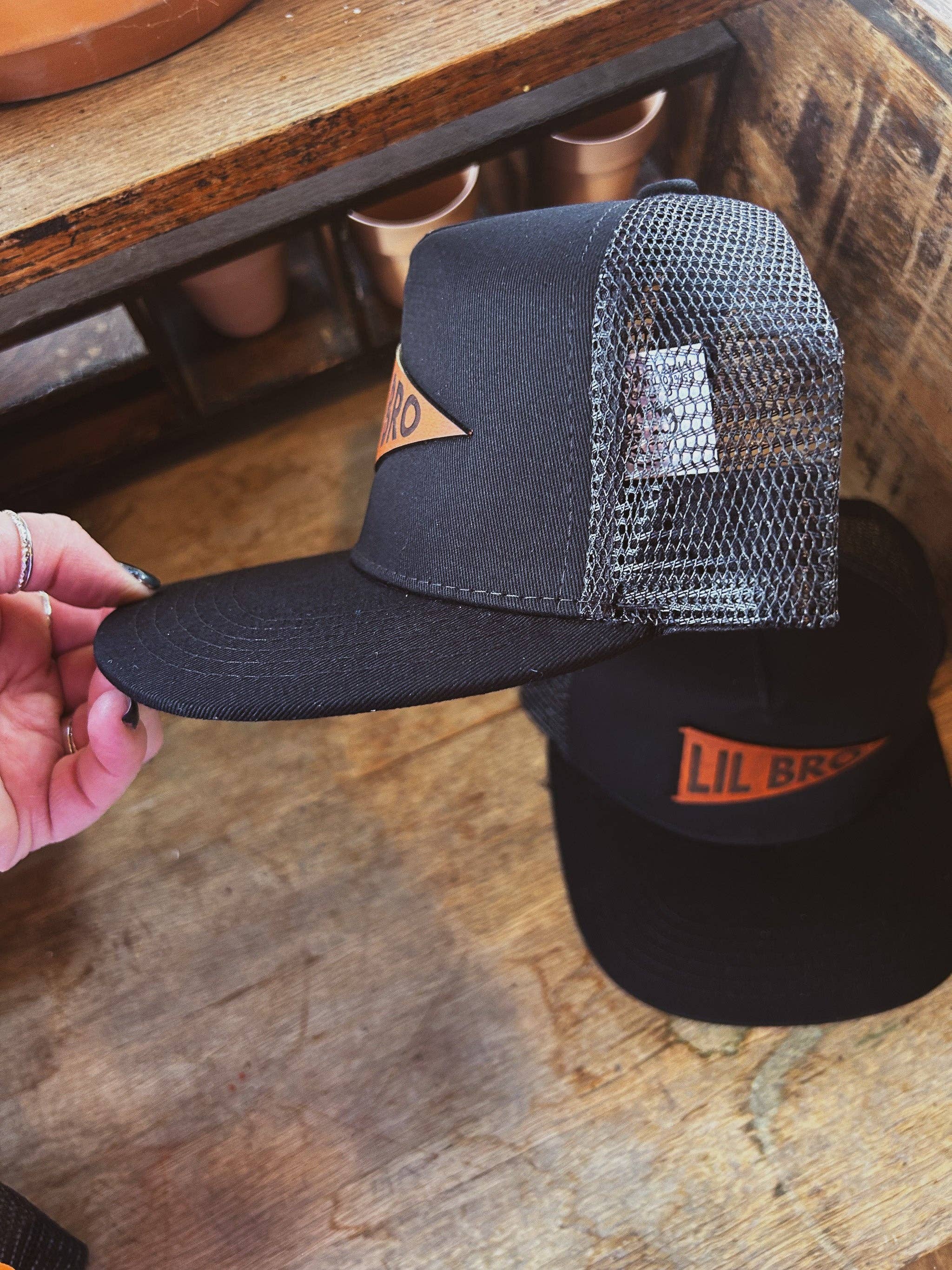 Left Grain - Wholesale Kids Hat - Kids - Big Bro and Lil Bro Pennant Leather Patch Kids Hat3