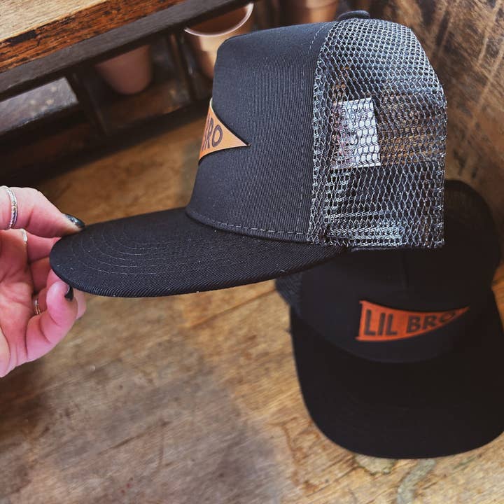 Left Grain - Wholesale Kids Hat - Kids - Big Bro and Lil Bro Pennant Leather Patch Kids Hat3