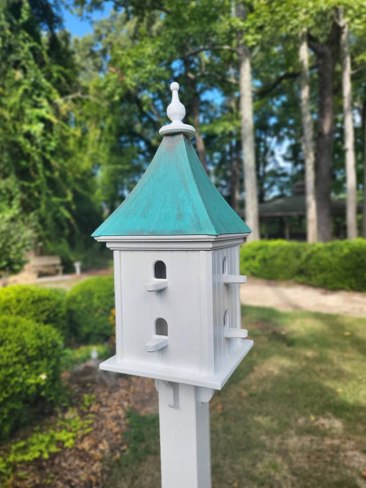 Patina Copper Roof Birdhouse - Free Shipping - Handmade Large - 8 Nesting Compartments Weather Resistant - Birdhouses Outdoor for wholesale by Better Crafter