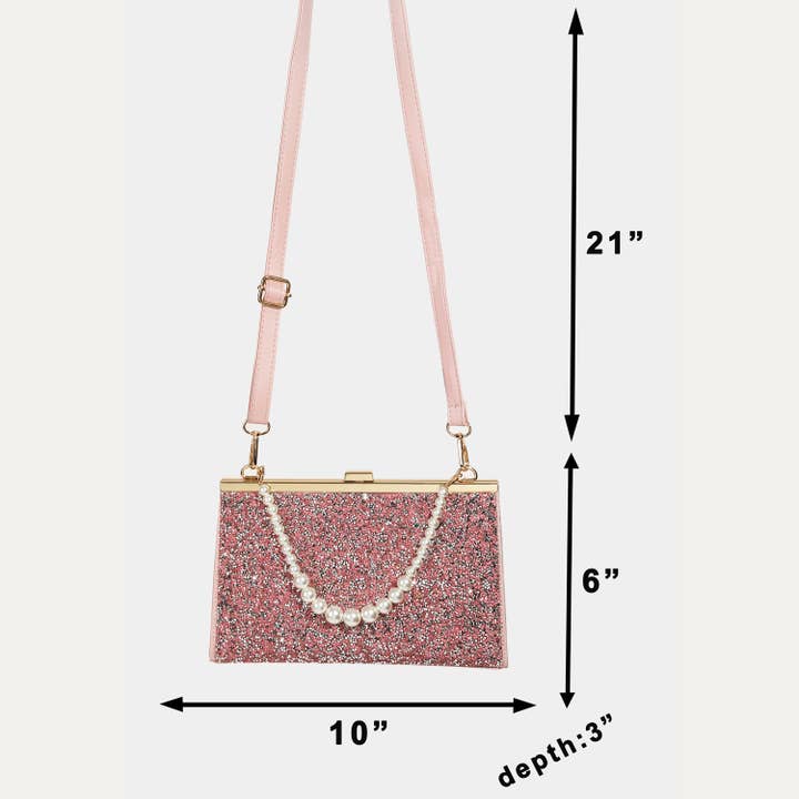 Collections by Fame Accessories - Wholesale Crossbody Bag - Women's - Rhinestone Encrusted Panel Handbag
