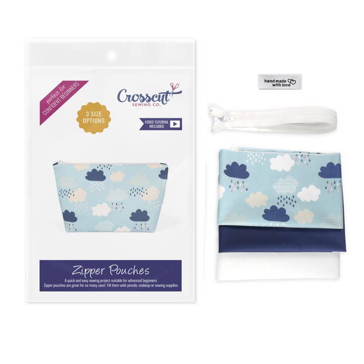 Crosscut Sewing Co. - Wholesale Craft Sewing Kit - Zipper Pouch Sewing Kit - Sewing Project Kit with Fabric for Beginners30