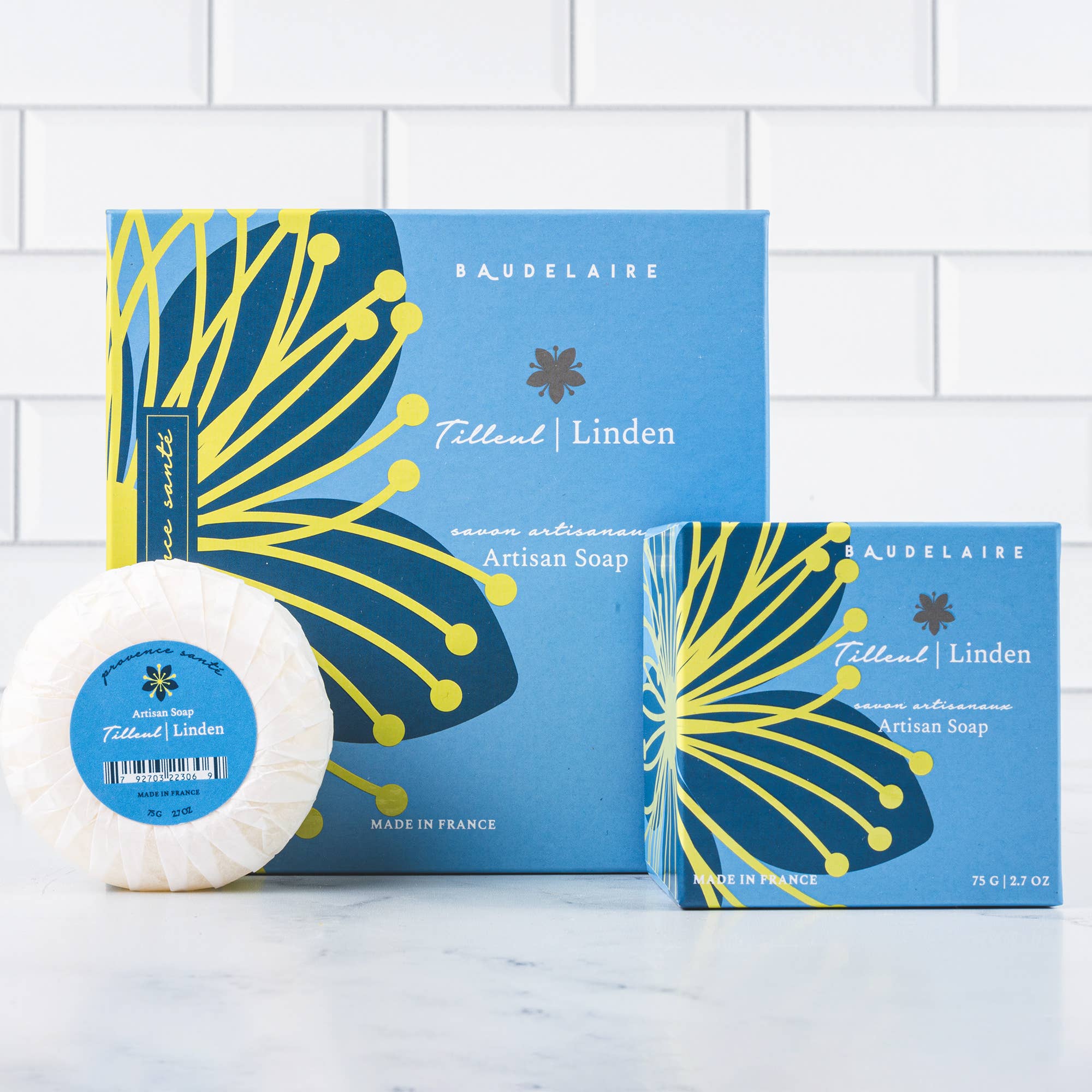 Baudelaire - Wholesale Zeepblok - Linden doos met 2 barretjes 2,7 oz2